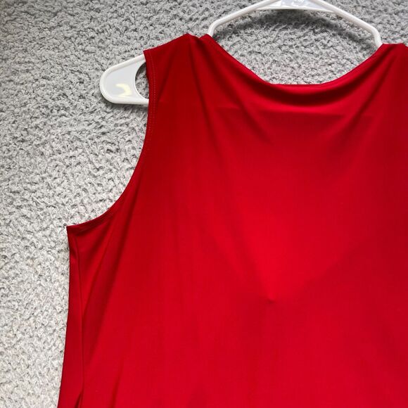Perseption Concepts Tank Top Shirt Womens Large Red Sleeveless Blouse - Picture 9 of 11